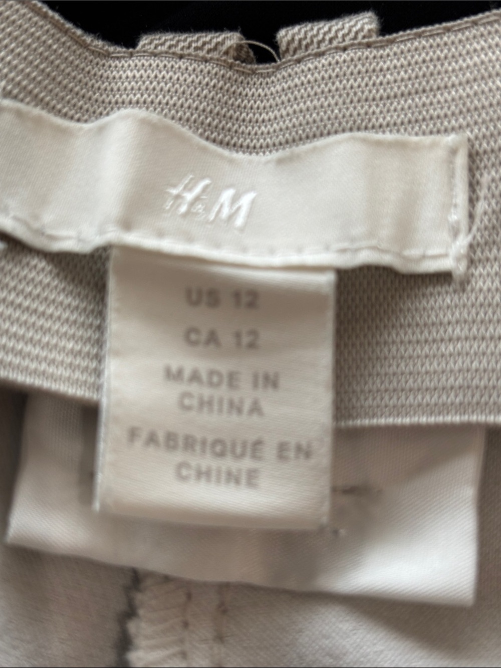 H&M Cream Elastic Waist Skirt
